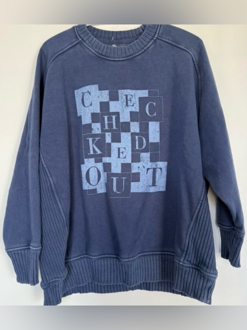 AERIE Soft Graphic Sweatshirt | S | Denim Blue